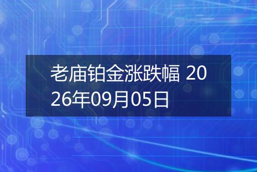 老庙铂金涨跌幅 2026年09月05日