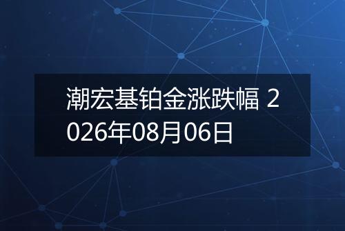 潮宏基铂金涨跌幅 2026年08月06日