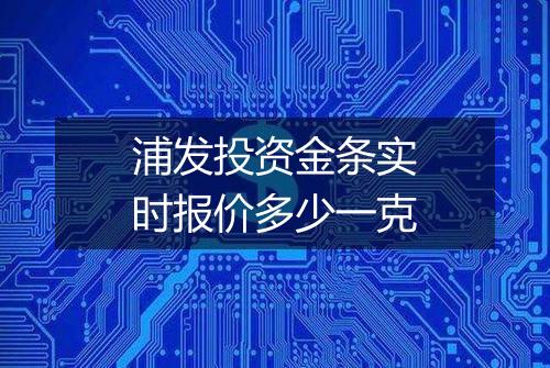 浦发投资金条实时报价多少一克