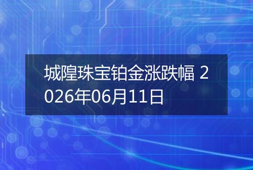 城隍珠宝铂金涨跌幅 2026年06月11日
