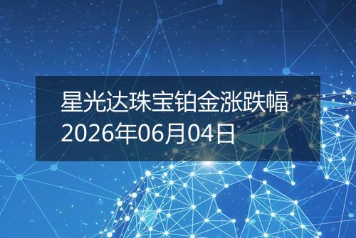 星光达珠宝铂金涨跌幅 2026年06月04日