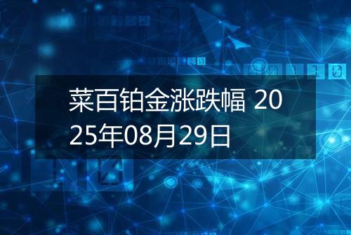 菜百铂金涨跌幅 2025年08月29日