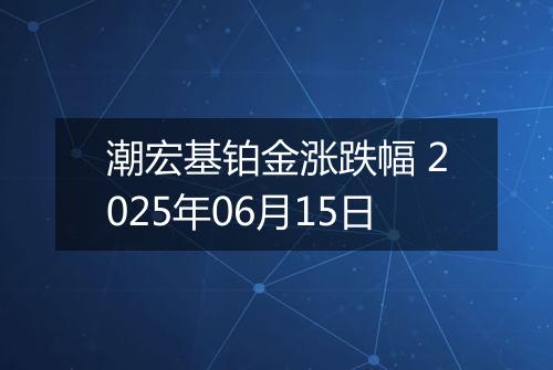 潮宏基铂金涨跌幅 2025年06月15日