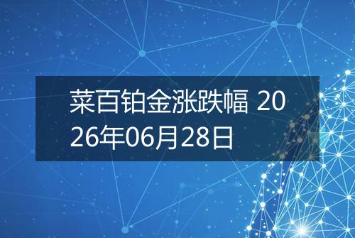 菜百铂金涨跌幅 2026年06月28日