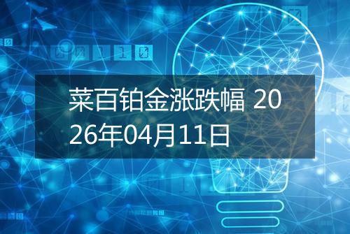 菜百铂金涨跌幅 2026年04月11日