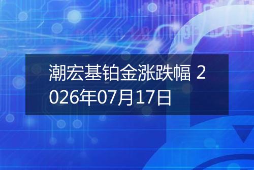潮宏基铂金涨跌幅 2026年07月17日