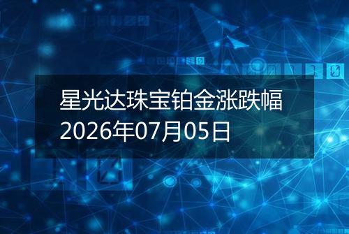 星光达珠宝铂金涨跌幅 2026年07月05日