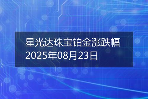 星光达珠宝铂金涨跌幅 2025年08月23日