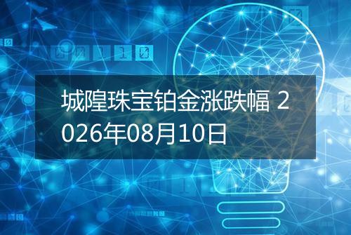 城隍珠宝铂金涨跌幅 2026年08月10日