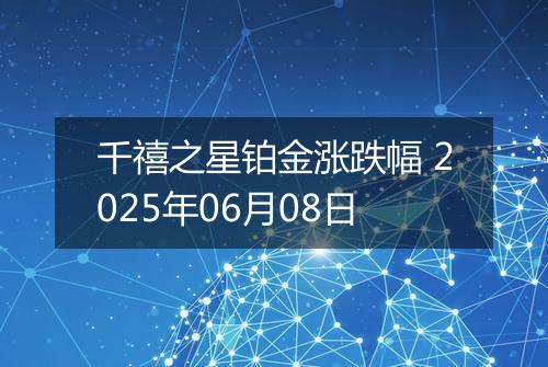 千禧之星铂金涨跌幅 2025年06月08日