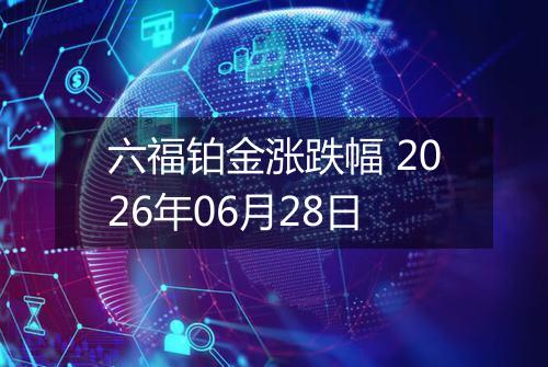 六福铂金涨跌幅 2026年06月28日