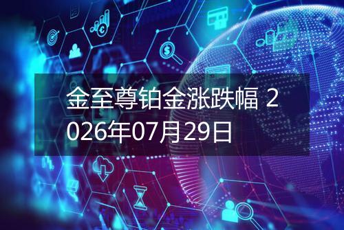金至尊铂金涨跌幅 2026年07月29日