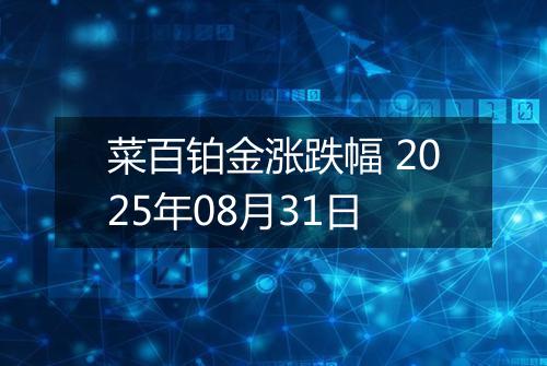 菜百铂金涨跌幅 2025年08月31日