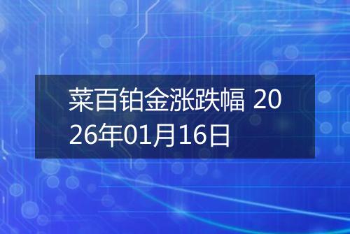 菜百铂金涨跌幅 2026年01月16日