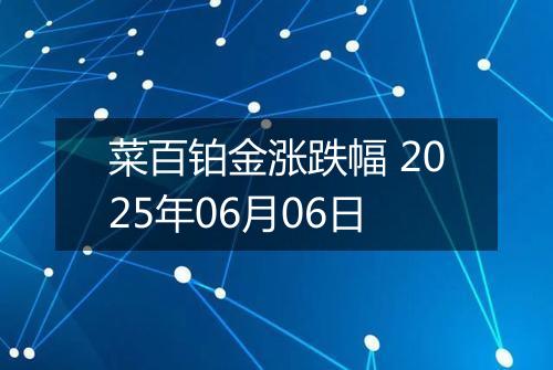 菜百铂金涨跌幅 2025年06月06日