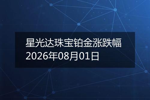 星光达珠宝铂金涨跌幅 2026年08月01日
