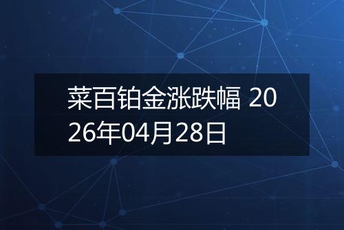菜百铂金涨跌幅 2026年04月28日