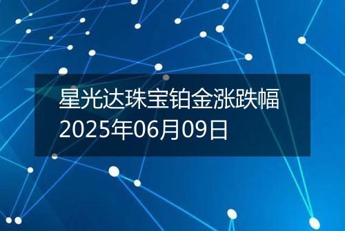 星光达珠宝铂金涨跌幅 2025年06月09日