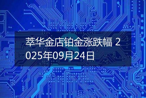 萃华金店铂金涨跌幅 2025年09月24日