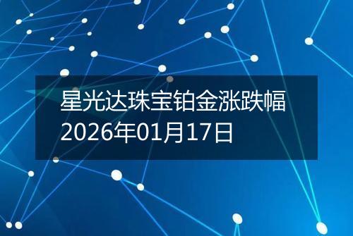 星光达珠宝铂金涨跌幅 2026年01月17日