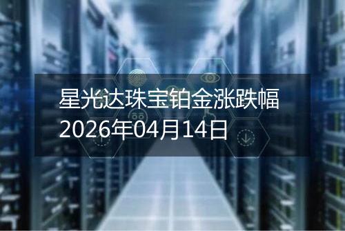 星光达珠宝铂金涨跌幅 2026年04月14日