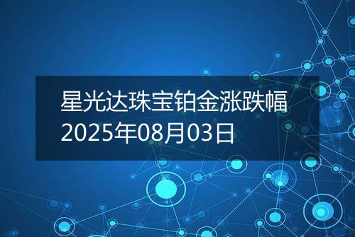星光达珠宝铂金涨跌幅 2025年08月03日