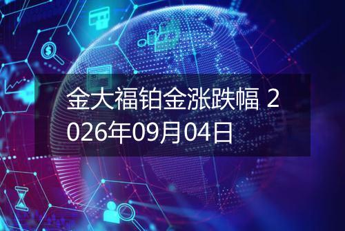 金大福铂金涨跌幅 2026年09月04日