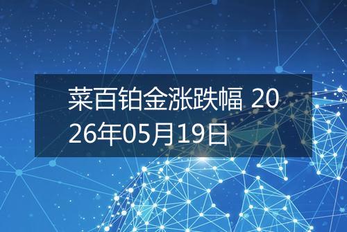 菜百铂金涨跌幅 2026年05月19日