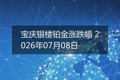 宝庆银楼铂金涨跌幅 2026年07月08日