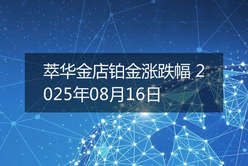 萃华金店铂金涨跌幅 2025年08月16日