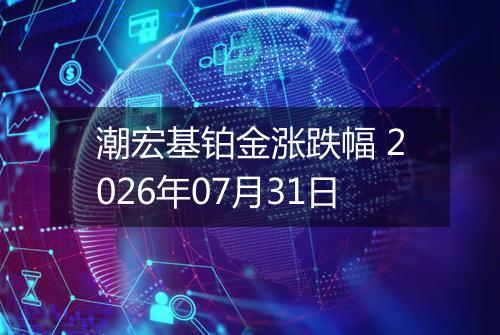 潮宏基铂金涨跌幅 2026年07月31日