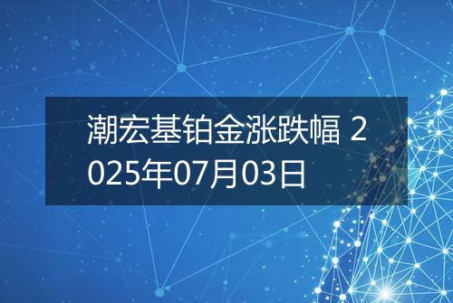 潮宏基铂金涨跌幅 2025年07月03日