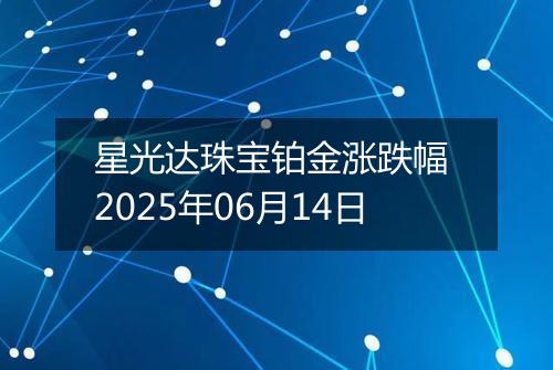 星光达珠宝铂金涨跌幅 2025年06月14日