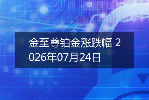 金至尊铂金涨跌幅 2026年07月24日