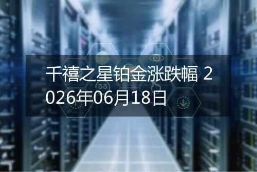 千禧之星铂金涨跌幅 2026年06月18日