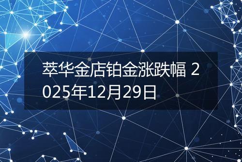 萃华金店铂金涨跌幅 2025年12月29日