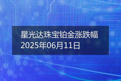 星光达珠宝铂金涨跌幅 2025年06月11日
