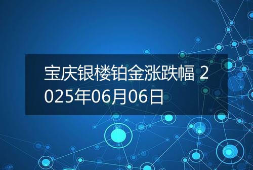 宝庆银楼铂金涨跌幅 2025年06月06日