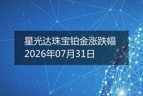 星光达珠宝铂金涨跌幅 2026年07月31日