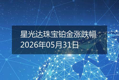 星光达珠宝铂金涨跌幅 2026年05月31日
