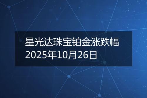 星光达珠宝铂金涨跌幅 2025年10月26日