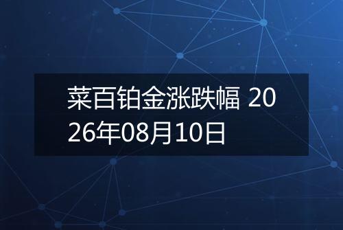 菜百铂金涨跌幅 2026年08月10日