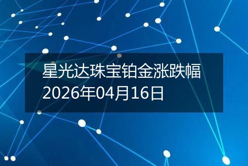 星光达珠宝铂金涨跌幅 2026年04月16日