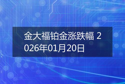 金大福铂金涨跌幅 2026年01月20日