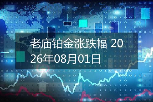 老庙铂金涨跌幅 2026年08月01日