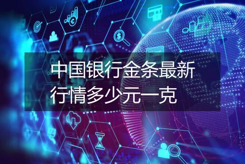 中国银行金条最新行情多少元一克
