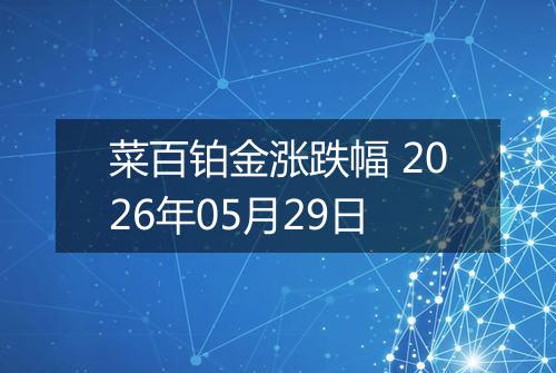 菜百铂金涨跌幅 2026年05月29日