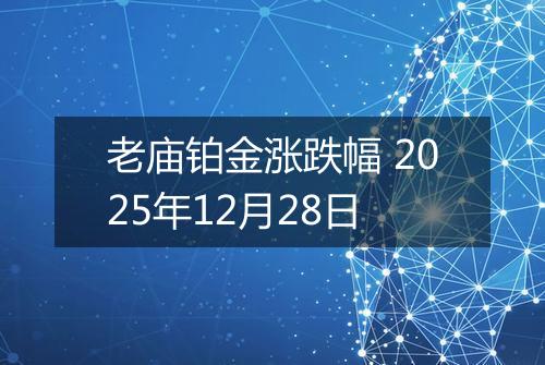 老庙铂金涨跌幅 2025年12月28日