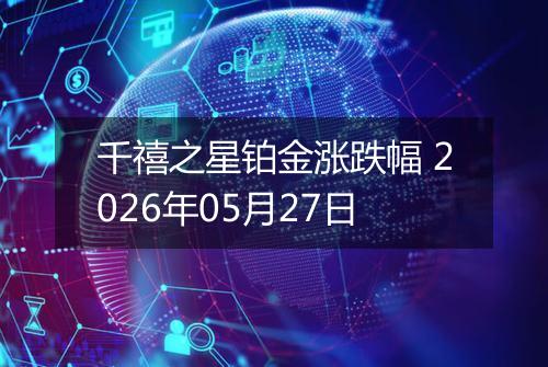 千禧之星铂金涨跌幅 2026年05月27日