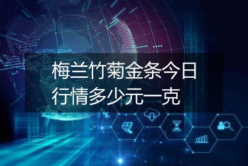 梅兰竹菊金条今日行情多少元一克
